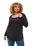 2er-pack basic-bluse Zizzi Damen Große Größen 2er-Pack Bluse Baumwolle Lange Ärmel Gr. 50-52 Black/Bright W