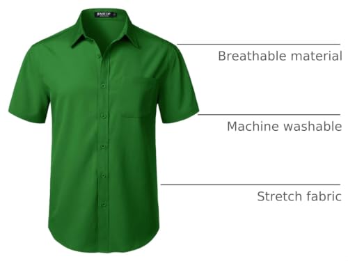 Image of JEMITOP Mens Stretch Wrinkle Free Texture Shirts