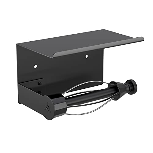 MVKV Portarrollos de papel higiénico con estante, soporte para papel higiénico con efecto amortiguador, soporte de acero inoxidable sin necesidad de Cover