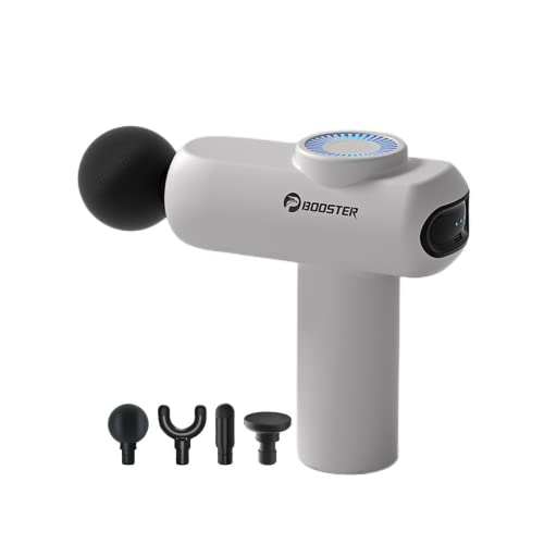 Mini Pistola de Massagem Profissional Booster Prata Iridium Massageador Muscular Elétrico Portatil Para Liberação Miofascial Pistola Massageadora