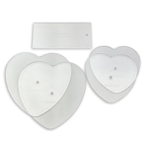 CAKESAFE – Heart Shaped Bare Necessities Kit - 2-6.5 and 8.5" Clear ¼” Acrylic Disks – Perfect Icing Tool to Smooth the Buttercream on Your Cakes by CAKESAFE - Used condition - US$27.64
