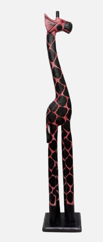 EXTRA TALL 5 Foot Giraffe Hand Carved Wooden African Statue