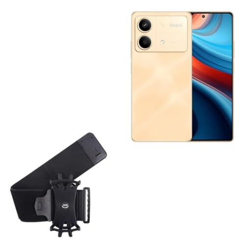 BoxWave Holster Compatible with Xiaomi Poco X6 Neo - ActiveStretch Sport Armband, Adjustable Armband for Workout and Running - Jet Black