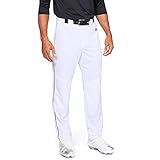 Under Armour Herren Utility-Baseballhose mit Paspelierung, Herren, Hosen, Utility Relaxed Piped Baseball Pants, Weiß (103)/Rot, Large