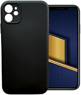 For iPhone 11 - BLACK Case Liquid Silicone [Lens Protector Bumper] [Individual Protection for Each Len ] Shockproof Protective Rubber Case with Soft Microfiber Interior [Raised Edges]