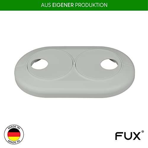 FUX 1 St. Heizungsrohr Rosette Doppelt Lichtgrau - 16 mm – Ansicht 2