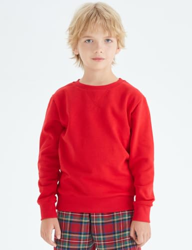 Image of Spring&Gege Youth Basic Sport Crewneck Pullover Sweatshirts for Children(3-12 Years)