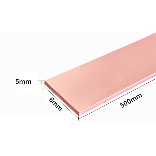 COYOUCO Copper Flat Bar,500Mm Length,6Mm Width,2-5Mm Thickness, for Crafts, Repairs, Electrical,5mm