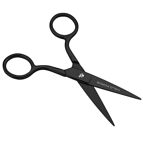 HALO FORGE Sharp Small Scissors: Straight Black Sewing Shears Titanium Forged Stainless Steel Pointed Tip for Cutting Dressmaking Fabric Leather Crafting DIY Supplies - Image 2