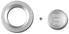 Car Engine Start Stop Buttons Ring Cover Trim fit for Land Rover Discovery Sport Evoque (Silver)