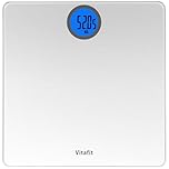 Vitafit Bathroom Scales for Body Weight, High Precision Assured by Weighing Scales Professional Factory SINCE 2001, LCD Display and Step-On, 2*AAA Batteries Included, 28st, Silver