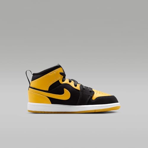 Jordan 1 Mid SE Little Kids' Shoes (Black/White/Varsity Maize)3