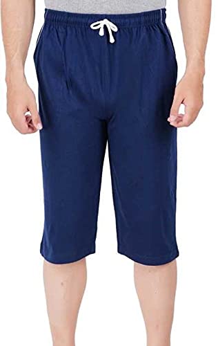 hasina Comfortable Casual Sleep Wear3/4 Capri for Men GPK Collections Dark Blue Colour with Front Pockets-picture-17