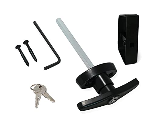 Oyu T-Handle Lock Shed Door Latch Lock Kit With 2 Keys And 2 Screws, 4-1/2" Stem Barn Playhouse & Chicken Coop Door Lock #TOP2
