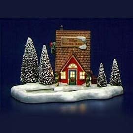 Department 56 Snow Village Red Warming House, Porcelain, Snow Village Figurine, Building, Warming House