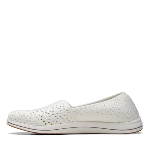 Clarks Clarks CloudSteppers Women's Breeze Emily Loafer, White Synthetic, 8 Wide US