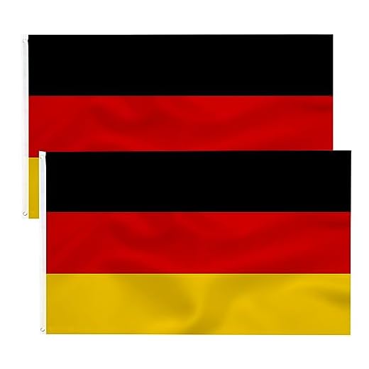 2pack Germany Flag Deutschland Fahne 90 x 150 cm- Deutsche Flagge Polyester leuchtenden Farben mit Messing-Ösen