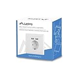 roseta usb pared Roseta de pared lanberg ac-ws01-usb2-f con toma schuko 16a y 2 puertos usb 2.1a color blanco