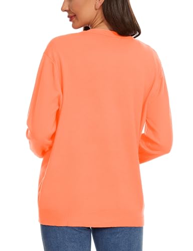 Image of Womens Cardigan Sweaters Basic Button Down Casual Dressy Classic Crewneck Long Sleeve Spring Outfits (S-2XL)