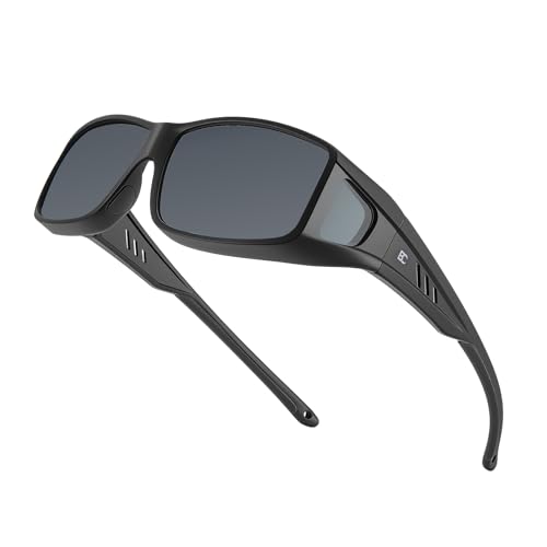 BIRCEN Polarized Fit Over Sunglasses: UV Protection Wrap Around TR90 Sunglasses Over Glasses for Men...