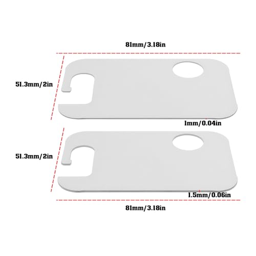 ECSiNG Scharnierscheibe für vordere untere Tür, 81 x 51,3 mm, 7L5831483 95553148300, kompatibel mit Wolkswagen Golf 4 1997–2006, 3 Stück