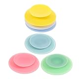 FRCOLOR 6pcs Double-Sided Non-Slip Silicone Suction Pads for Bowls and Plates Adjustable Food Bowl Holders for Toddlers Elderly and Patients for Secure Tableware
