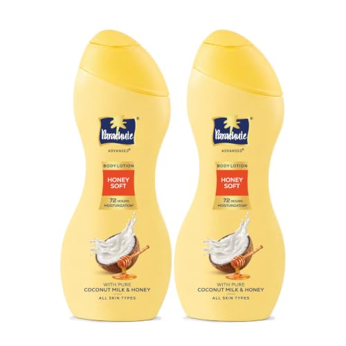 Image of Parachute Advansed Honey Soft Body Lotion, With Honey, 100% Natural, Dry Skin Moisturizer, Silky Smooth Skin, 225ml x 2
