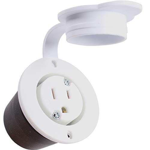Crazy Clearance Journeyman-Pro 5279 15 Amp 120-125 Volt, NEMA 5-15 Flanged Outlet, White Commercial Grade, 2 Pole-3 Wire, Straight Blade Plug Charger Receptacle (10-PACK w/Front & Back Covers)