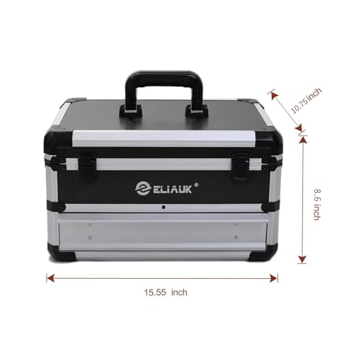 ELIAUK Tool Box Hard Case Tool Organizer Storage Cabinet Carry Case Tool box with Drawers(Silver) - Image 5