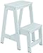 Kneeling Chair Drabiny schodowe taboret drewno składane schody 2 warstwy taboret pedał salon kuchnia składany taboret schody drabina QIQIDEDIAN (kolor: biały)