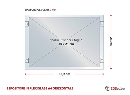 Dossier mural plexiglas A4 horizontal avec entretoises alu - 8