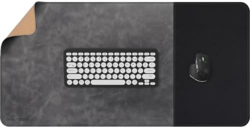 HAUTOCO Cork Desk Mat 31.5"x15.7", Distressed PU Leather & Smooth...