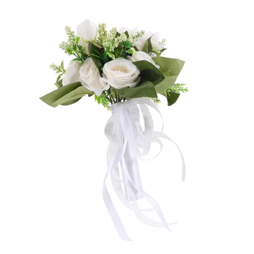 Cabilock Bouquet De Roses De Mariage Bouquet De Mariée Bouquets De Fleurs De Mariage Bouquet De Mariage pour La Mariée Et La Demoiselle Dhonneur