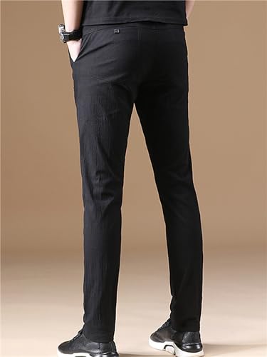 Men's 4-Way Flex Stretch Slim Fit Dress Pants Flat Front Tapered Pants Suit Pants4