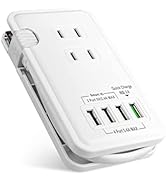 Ewin 電源タップ usb コンセント ac アダプター qc3.0 急速充電 usb充電ポート 一体式 3個口 4USBポート タップ 延長コード 25cm 過電保護 軽量 コンパクト 節電...