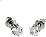 De acero de alta calidad Pendientes para hombre de plata cristiano ronaldo de acero diamante CZ cuadrado 10 mm UN26
