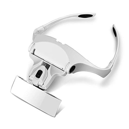 EUROXANTY®- Lupa con Luz LED con Cinco Lentes Intercambiables 1.0 x 1.5 x 2.0 x 2.5 x 3.5X Cabeza Ajustable