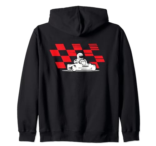 Fast Go Kart Racer Checkered Kart Racing Lover Zip Hoodie