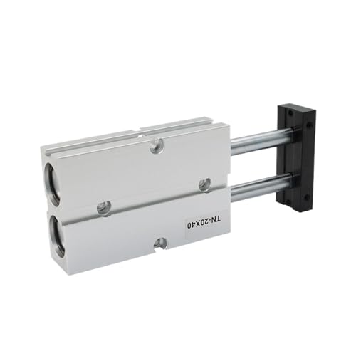 Cilindro neumático doble vástago TN10 de aluminio y carrera compacta de 20mm 5