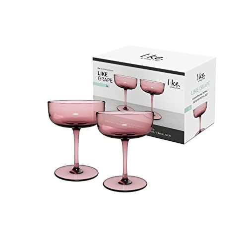 like. by Villeroy & Boch - Like Grape Champagne Coupe/Dessert Bowl Set 2 pces, Coloured Glass Grape, Capacity 100 ml