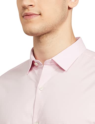 Image of Park Avenue Men's Cotton Blend Solid Pattern Slim Fit Regular Collar Full Sleeve Formal Shirt