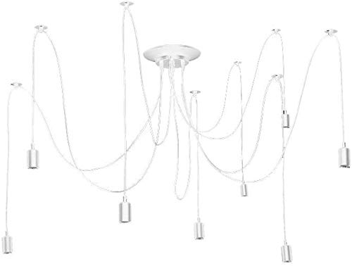 Lustre araignée blanc 8 bras E27 YangRy style Edison pour plafond rétro - 5