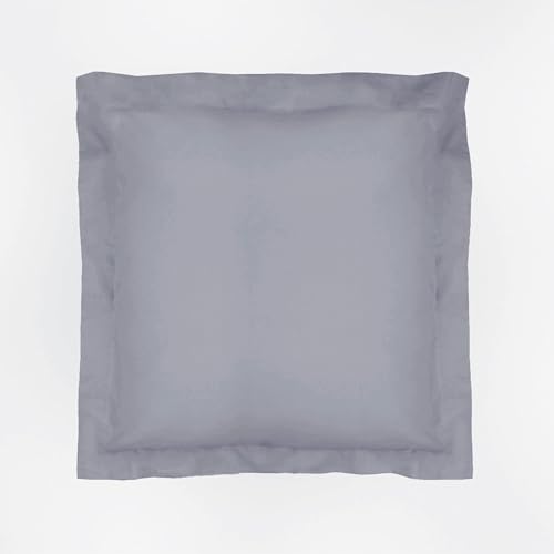 10XDIEZ Funda cojín 100% algodón percal 200 Hilos (Gris - 50x50cm)