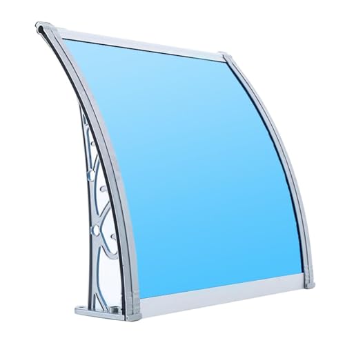 Toldo azul para puerta de patio, refugio de lluvia y protección UV, 60 x 160 cm