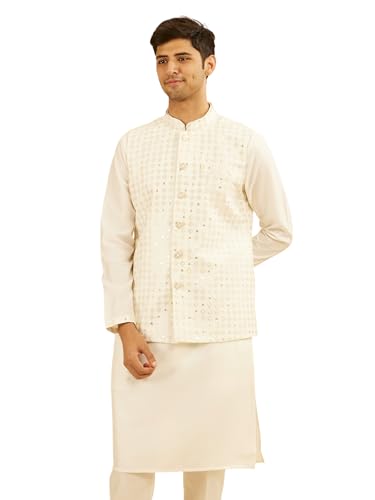 Veste Kurta homme broderie soie Manyavar vêtement indien marié