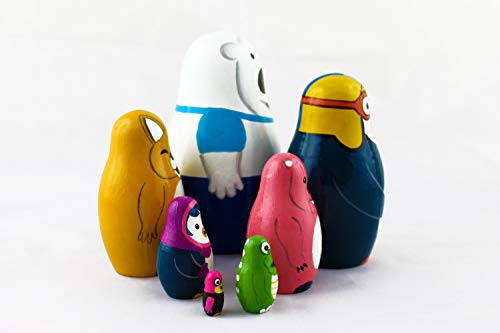Russian Nesting Dolls Cartoon Characters Pororo The Penguin 7 Pcs Wooden Toys #TOP2
