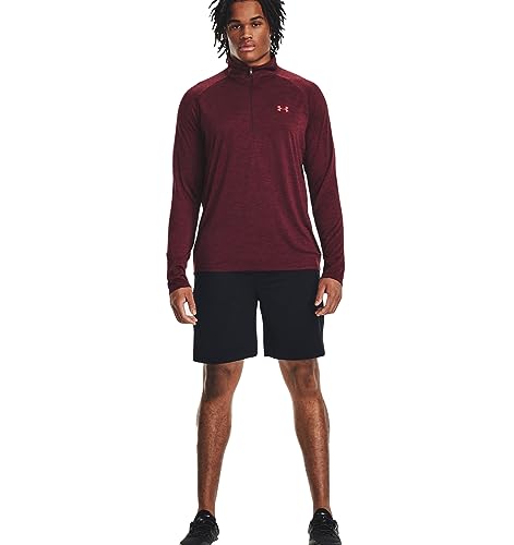 Under Armour Mens Tech Half Zip Top Dark Maroon S