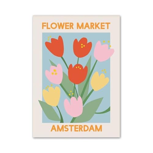 Peinture sur toile abstraite pour salon : un marché aux fleurs apaisant chez vous