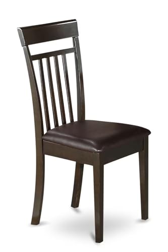 East West Furniture PFCA9-CAP-LC 9 Piece Kitchen Table Set Includes a Square Dining Table with Butterfly Leaf and 8 Faux Leather Dining Room Chairs, 54x54 Inch, Cappuccino