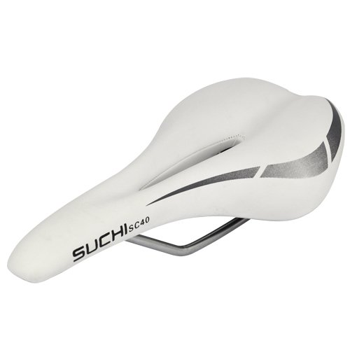 Accessotech - Sillín hueco para bicicleta de montaña, unisex, blanco Cover